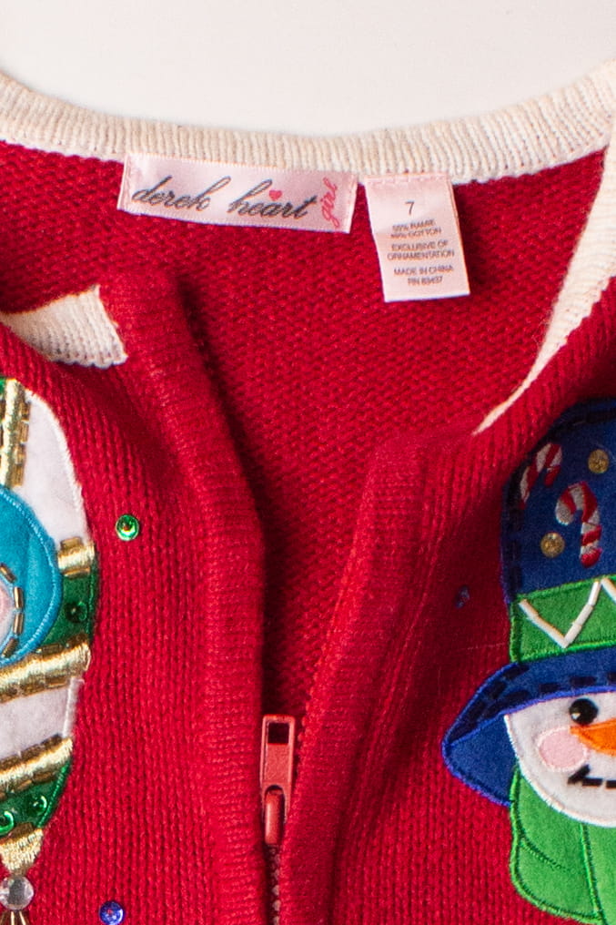 Kids Red Ugly Christmas Cardigan 63871
