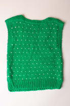 Kids Green Hand Knit Christmas Vest 63881