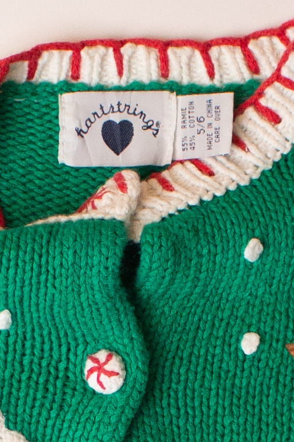 Kids Green Ugly Christmas Cardigan 63884