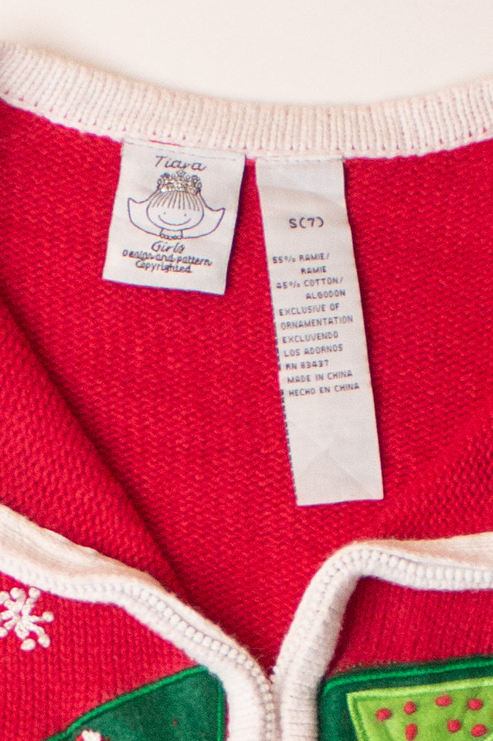 Kids Red Ugly Christmas Cardigan 63911