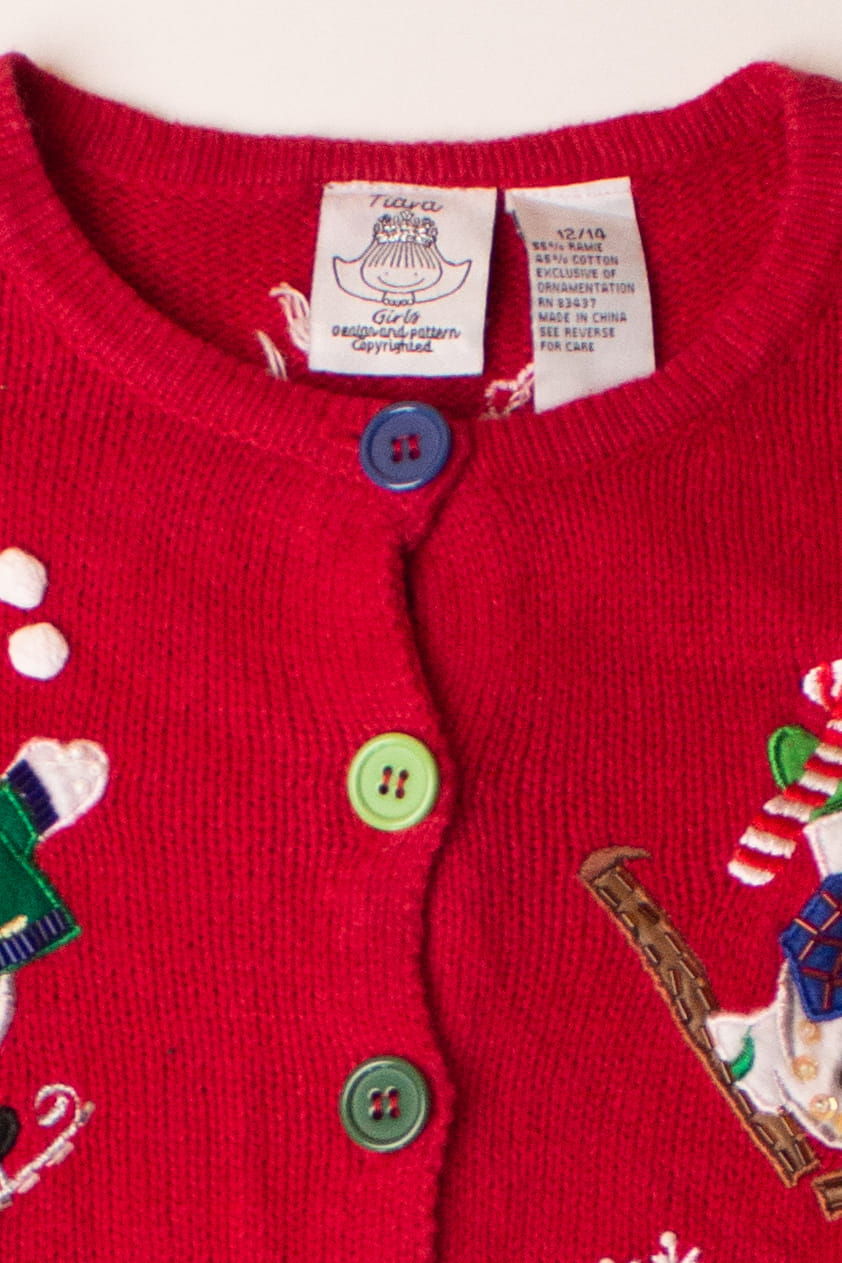 Kids Red Ugly Christmas Cardigan 63913