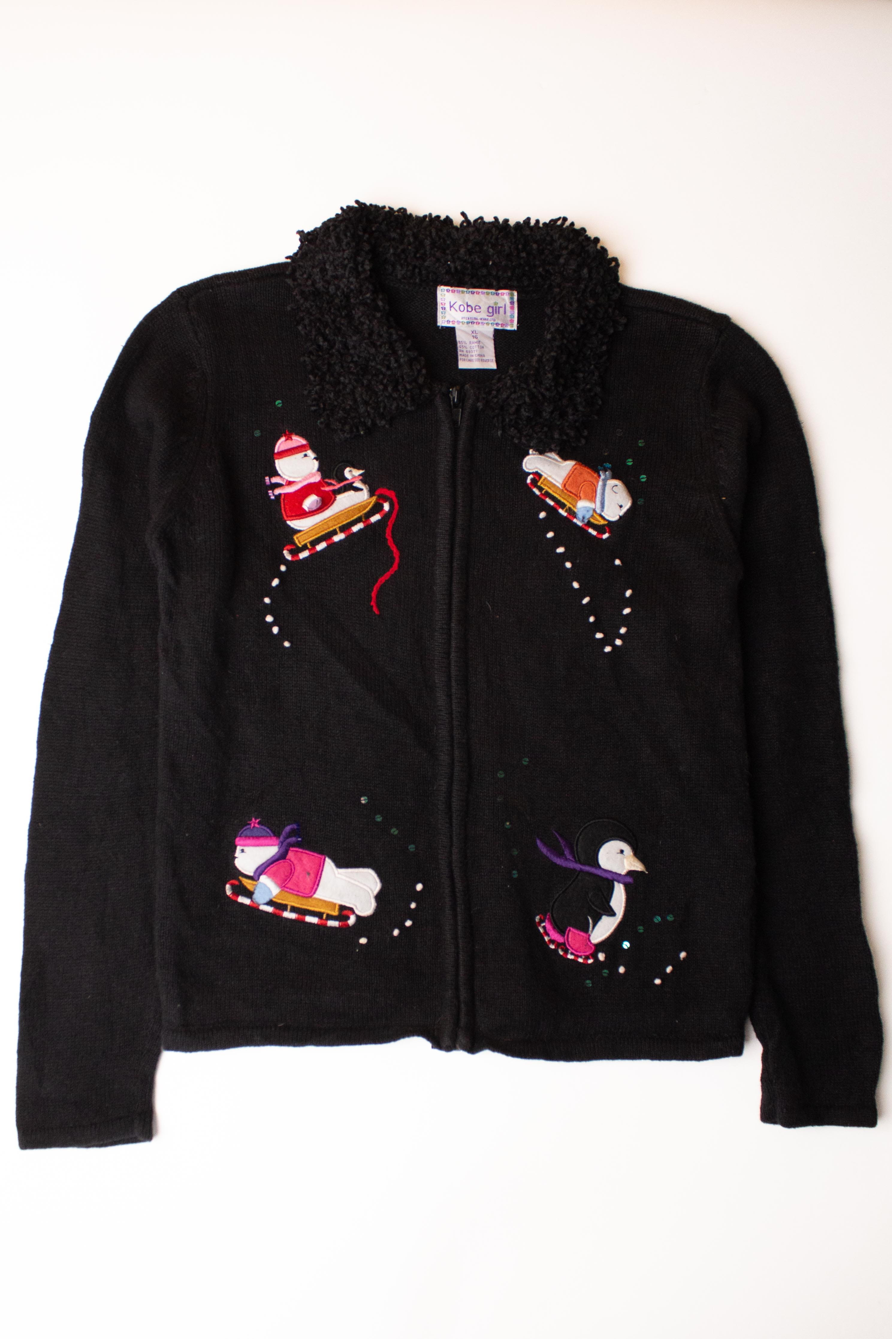 Kids Black Ugly Christmas Cardigan 63918