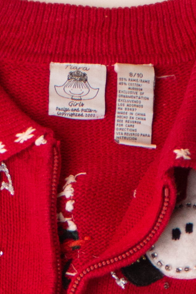 Kids Red Ugly Christmas Cardigan 63926