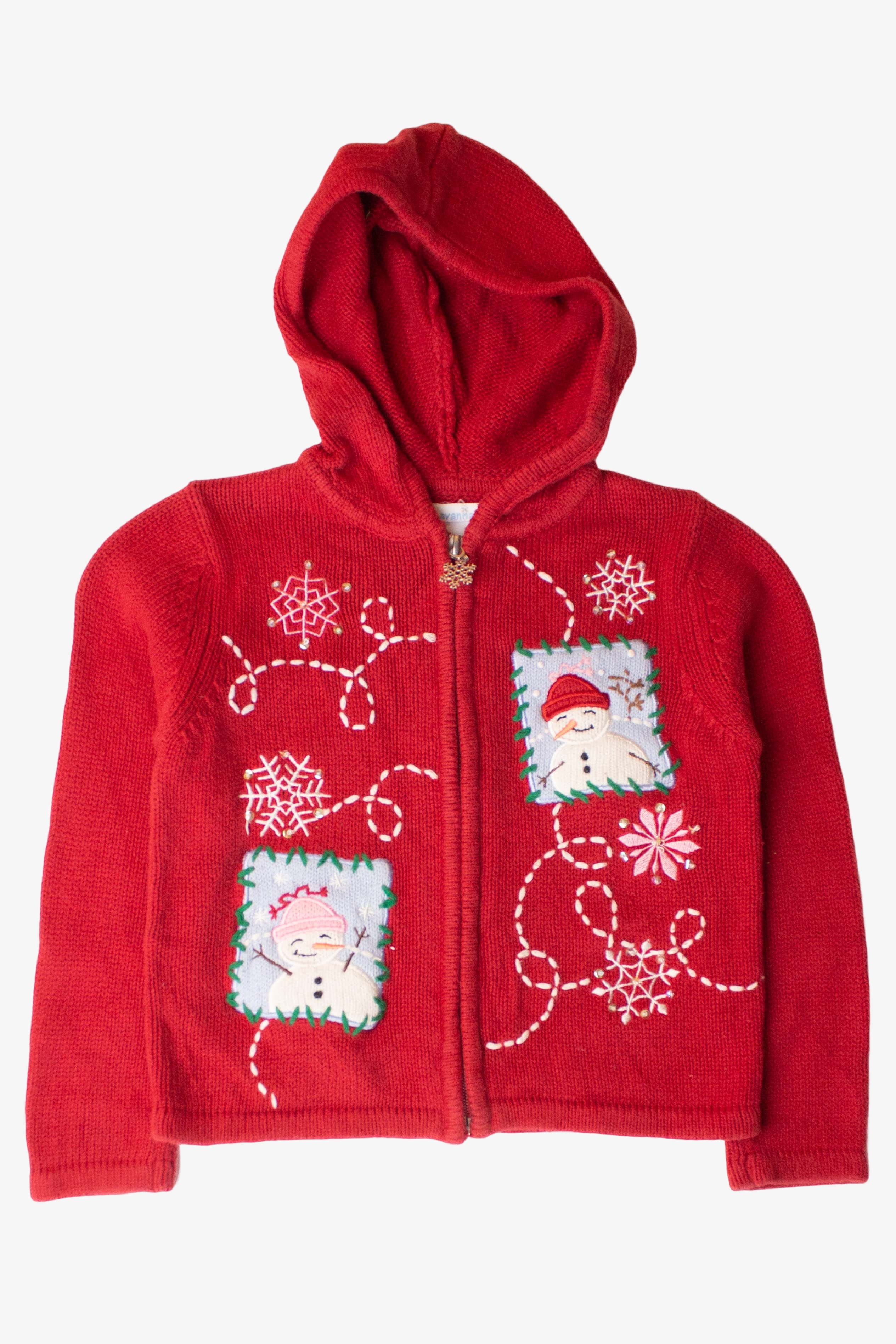 Kids Red Hooded Christmas Cardigan 63930