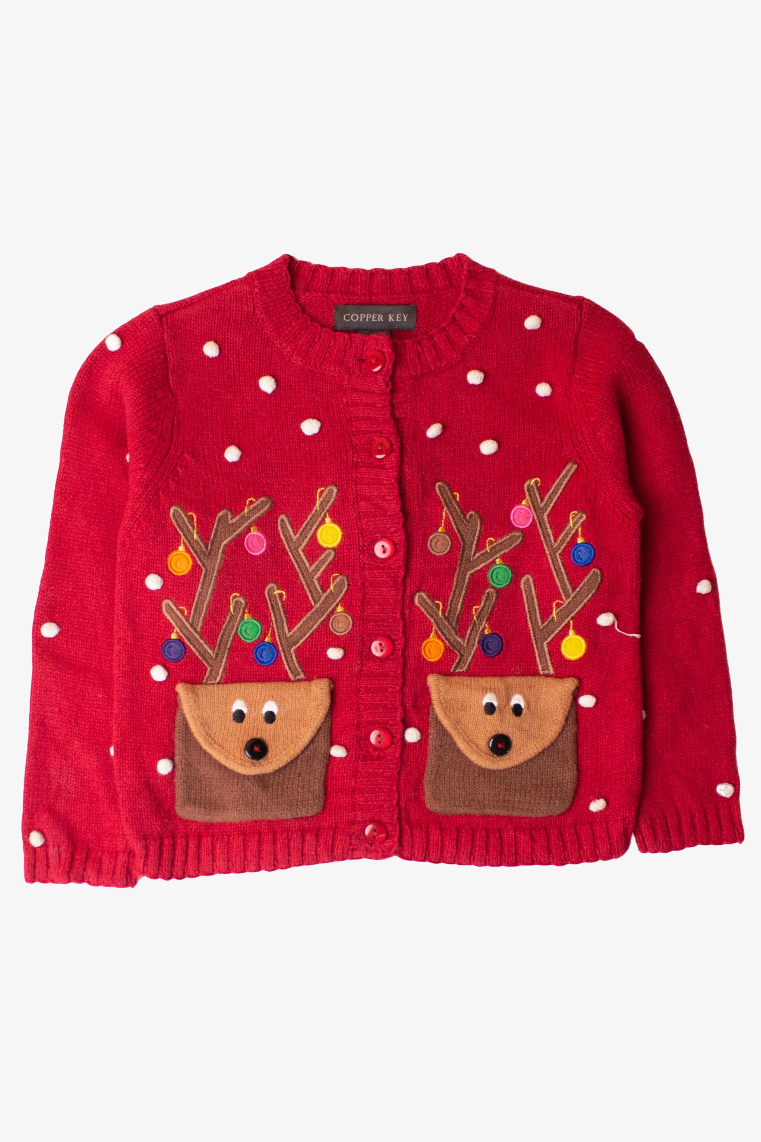 Kids Red Ugly Christmas Cardigan 63932