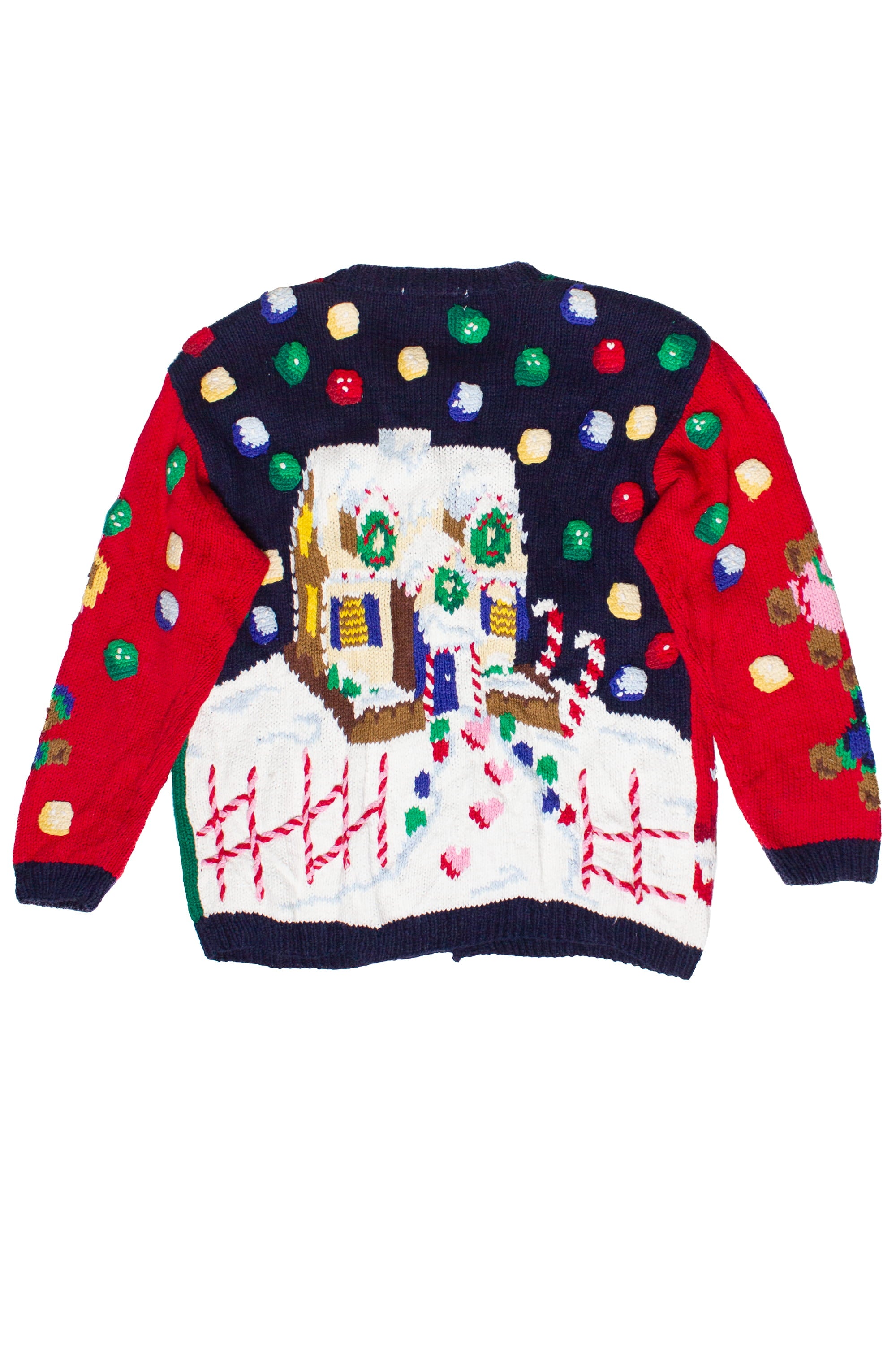 Vintage Hand Knit Alexandra Bartlett Gingerbread Haus Ugly Christmas Sweater