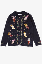 Vintage Rose and Bow Stockings Ugly Christmas Sweater