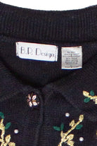 Vintage Rose and Bow Stockings Ugly Christmas Sweater