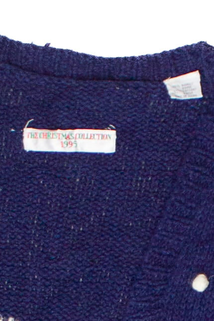 Vintage Hand Knit Snowman Forest Ugly Christmas Sweater Vest (1995)