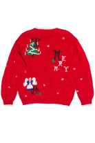 Vintage Merry Christmas Spell Out Belle Pointe Ugly Christmas Cardigan