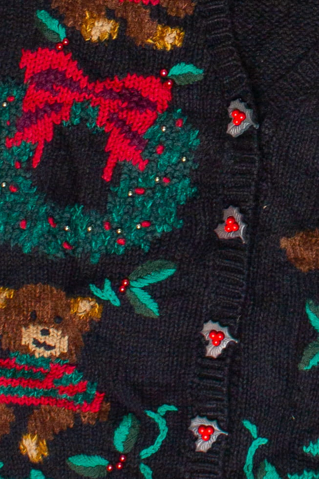Vintage Holiday Bears Croft & Barrow Ugly Christmas Sweater Vest