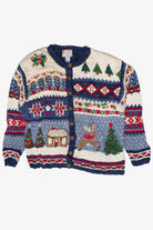 Vintage Christmas House Scene Ugly Christmas Sweater