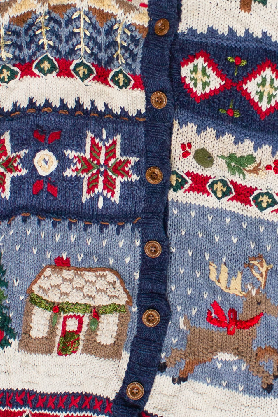 Vintage Christmas House Scene Ugly Christmas Sweater