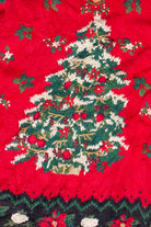 Vintage Poinsettia Holly Christmas Tree Ugly Christmas Sweater