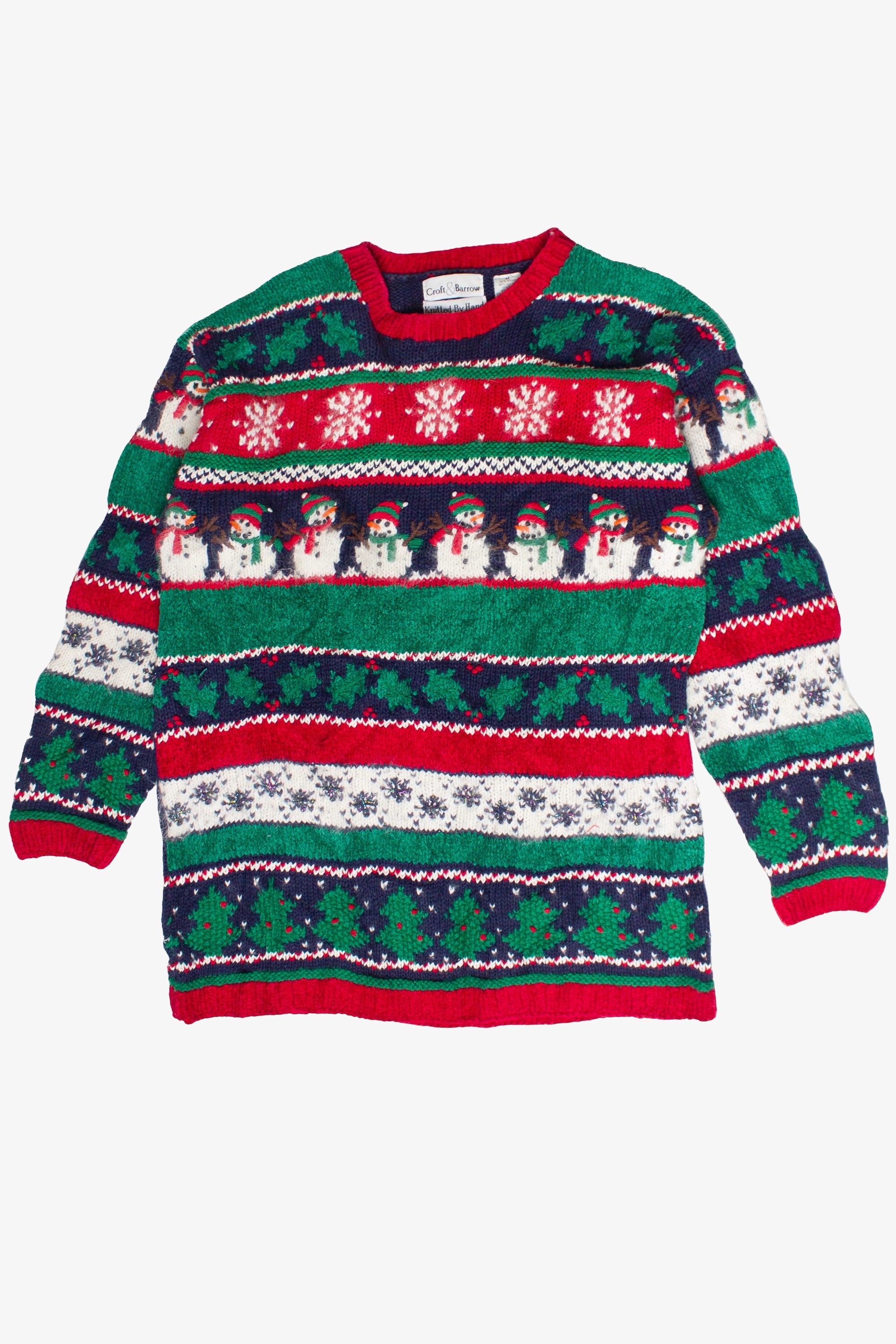 Vintage Striped Pattern Croft & Barrow Ugly Christmas Sweater