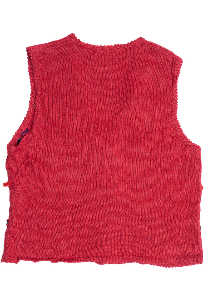 Hand Embroidered Susan Bristol Bows Ugly Christmas Vest 64042