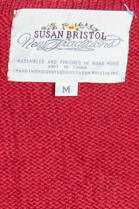 Hand Embroidered Susan Bristol Bows Ugly Christmas Vest 64042
