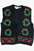 Hand Knit Wreaths Ugly Christmas Vest 64043