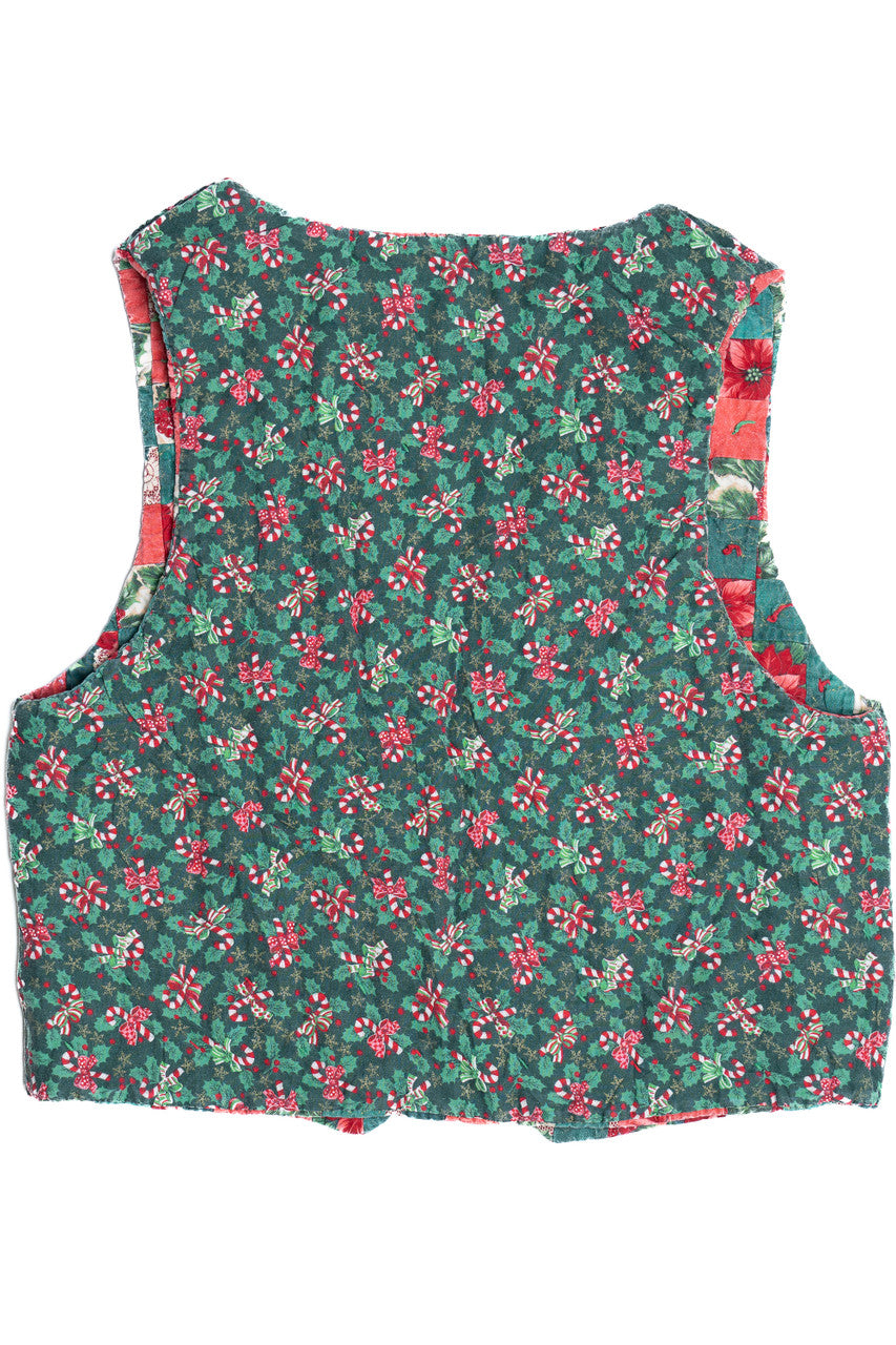Vintage Handmade Quilted Double-Sided Ugly Christmas Vest 64046