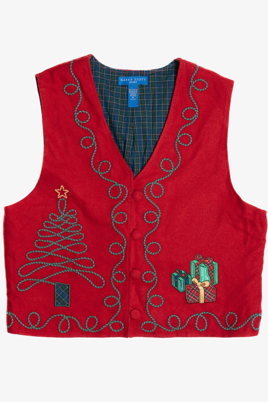 Karen Scott Ugly Christmas Sport Coat Vest 64047