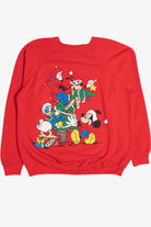 Vintage Mickey Mouse Goofy & Donald Duck Christmas Tree Sweatshirt