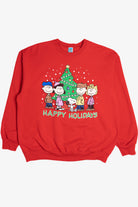 Vintage "Happy Holidays" Charlie Brown Peanuts Gang Ugly Christmas Sweatshirt
