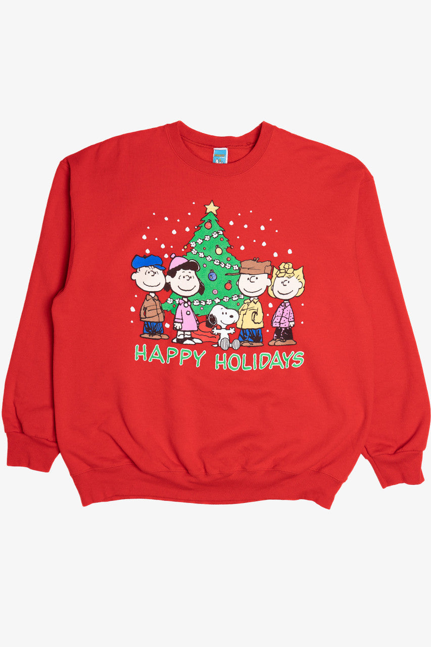 Vintage "Happy Holidays" Charlie Brown Peanuts Gang Ugly Christmas Sweatshirt