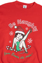 Vintage Betty Boop "Be Naughty Save Santa The Trip!" Ugly Christmas Sweatshirt