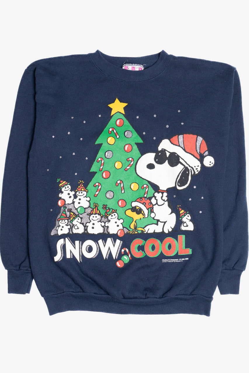 Vintage Snoopy "Snow Cool" Joe Cool Ugly Christmas Sweatshirt