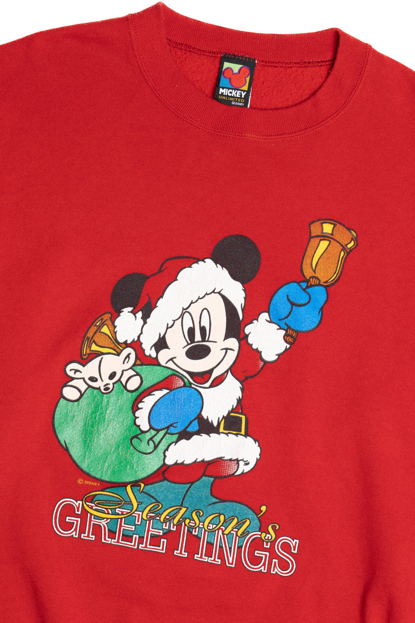 Vintage Mickey Mouse "Season's Greetings" Ugly Christmas Sweatshirt 64086