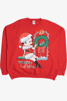 Vintage Betty Boop "Naughty But Nice" Ugly Christmas Sweatshirt