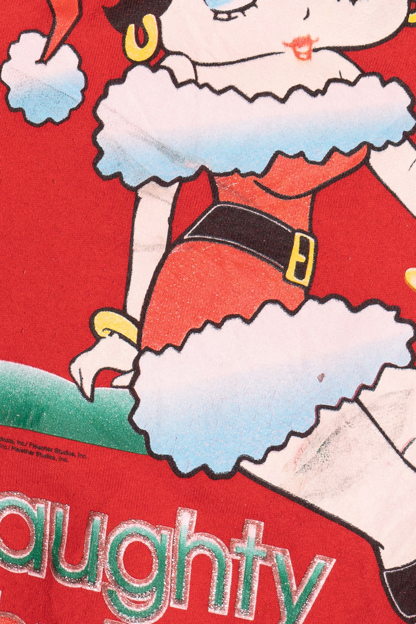 Vintage Betty Boop "Naughty But Nice" Ugly Christmas Sweatshirt