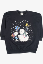 Vintage Snoopy & Charlie Brown Snowman Ugly Christmas Sweatshirt