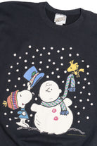 Vintage Snoopy & Charlie Brown Snowman Ugly Christmas Sweatshirt