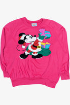 Vintage Mickey Mouse Santa Tufted Ugly Christmas Sweatshirt (1990s)