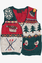 Hand Knit Detailed Ugly Christmas Sweater Vest 64094
