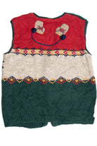 Hand Knit Detailed Ugly Christmas Sweater Vest 64094