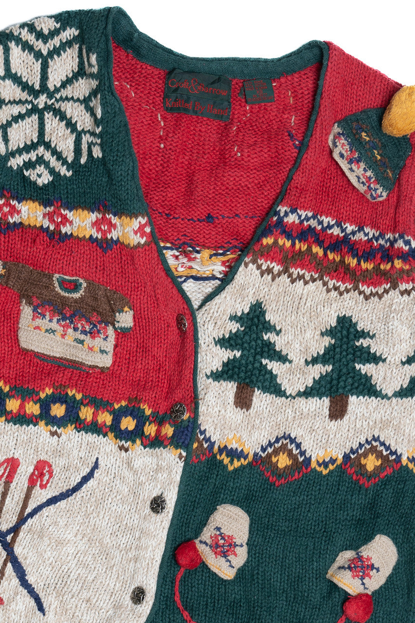 Hand Knit Detailed Ugly Christmas Sweater Vest 64094