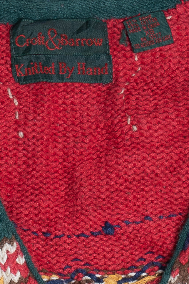 Hand Knit Detailed Ugly Christmas Sweater Vest 64094