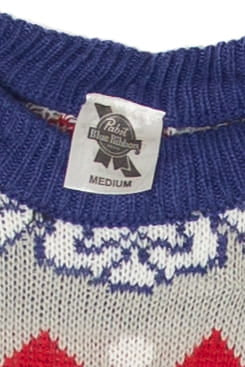 Pabst Blue Ribbon Beer Ugly Christmas Pullover 