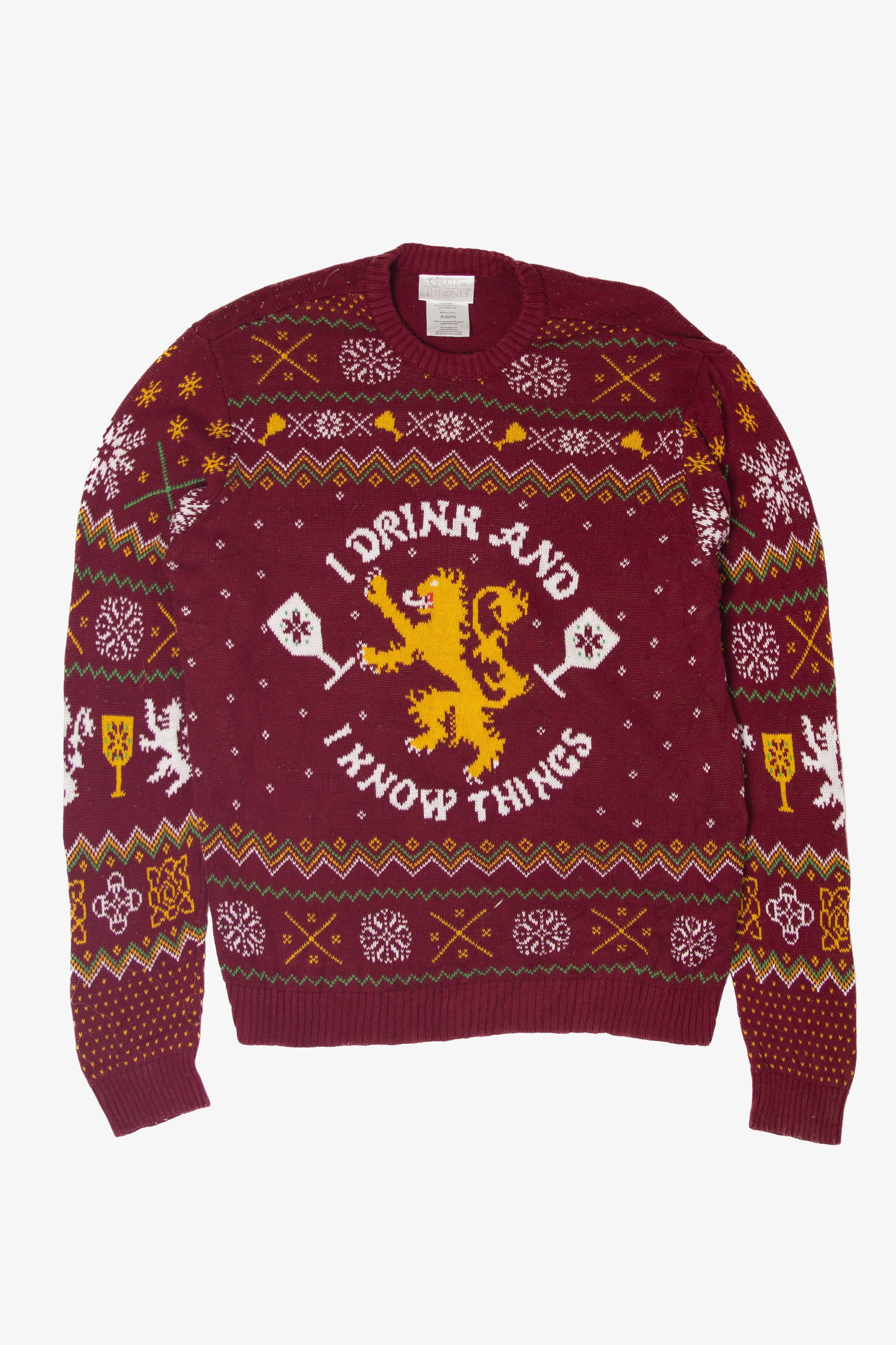 Game Of Thrones "I Drink And I know Things" Ugly Christmas Sweater