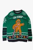 Gingerbread Man "Oh Snap" Ugly Christmas Sweater 