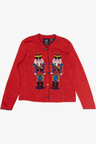 Michael Simon Beaded & Sequin Nutcrackers Ugly Christmas Cardigan