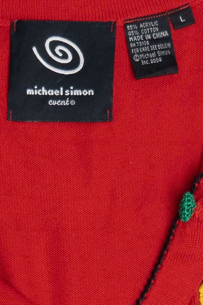 Michael Simon Beaded & Sequin Nutcrackers Ugly Christmas Cardigan