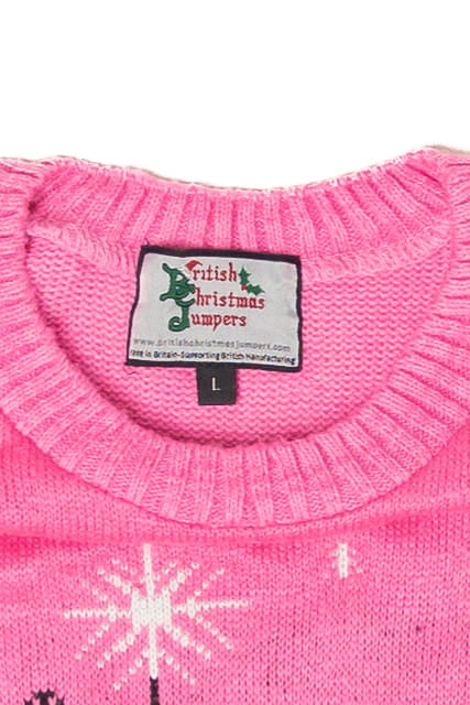 Santa In Paris Pink Ugly Christmas Sweater