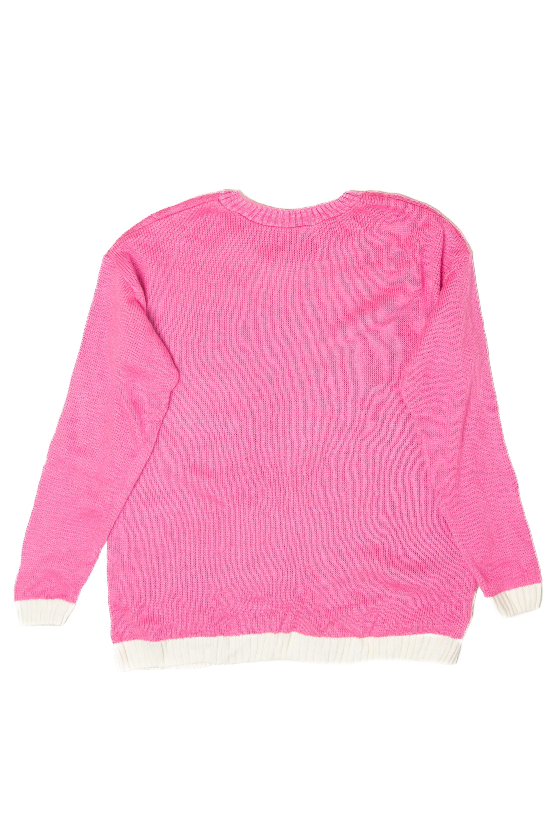 Santa In Paris Pink Ugly Christmas Sweater