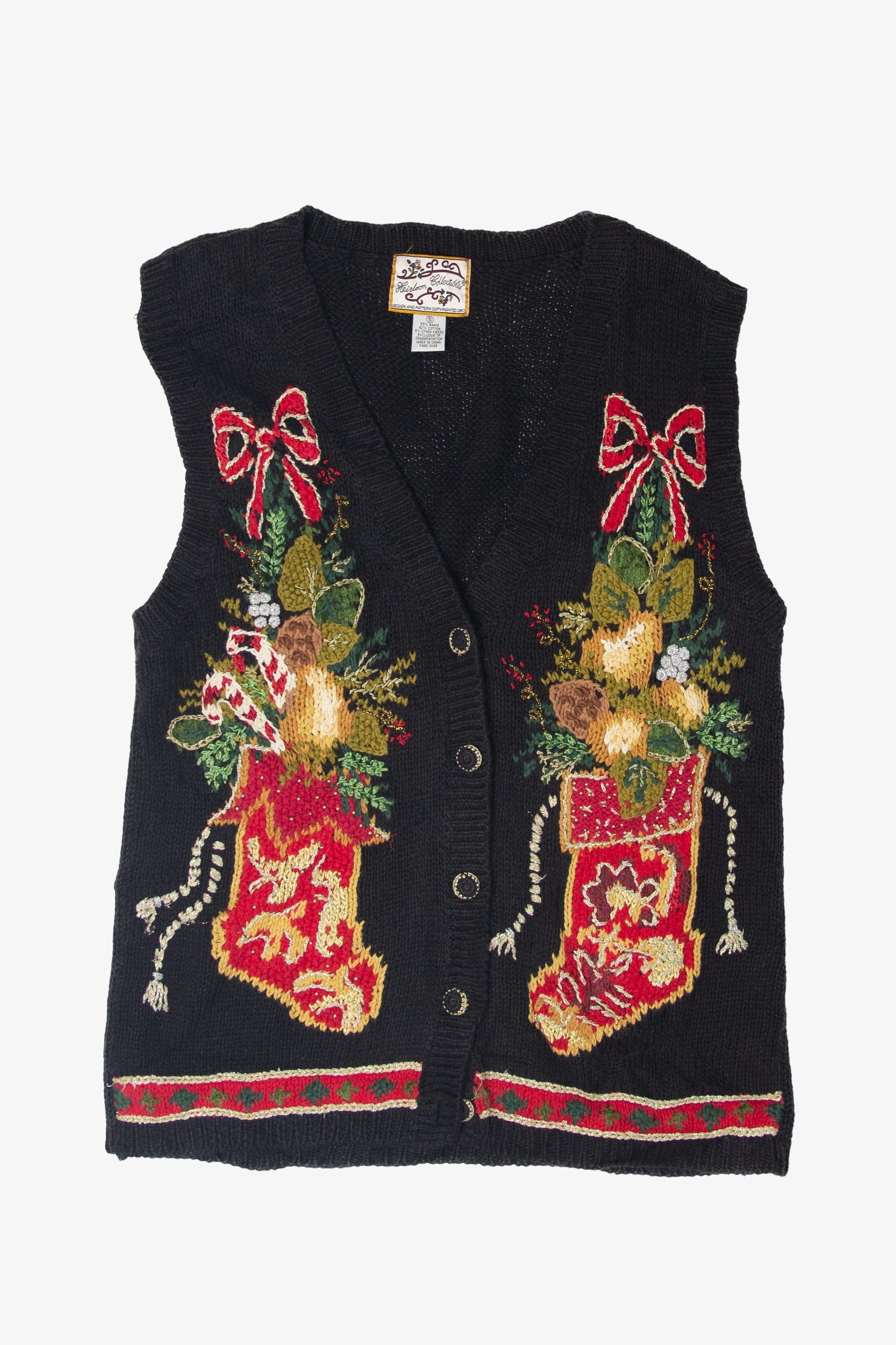 Vintage Stockings Ugly Christmas Vests (1990s)