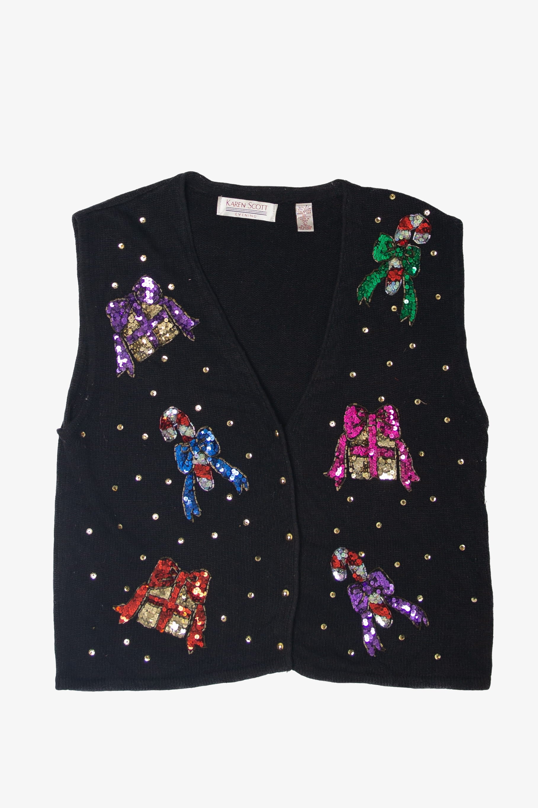 Karen Scott Sequin Ugly Christmas Vest