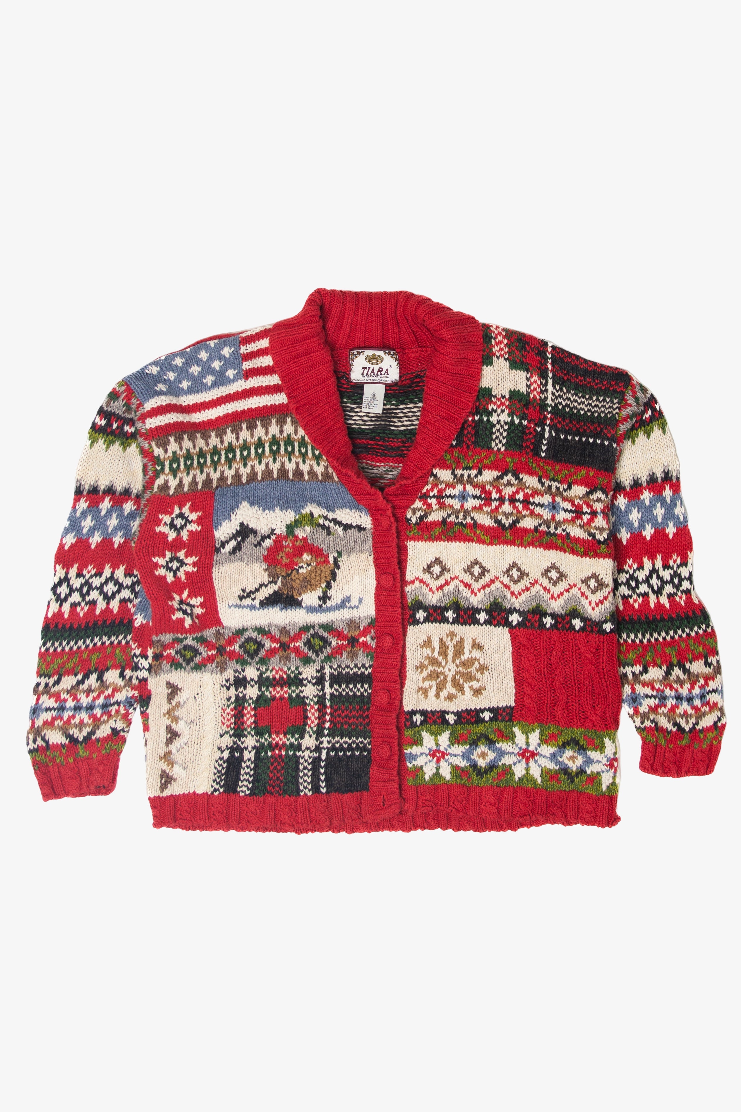 Vintage Tiara Ugly Christmas Cardigans (1990s)