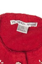 Victoria Jones Beaded Snowmen Ugly Christmas Cardigan